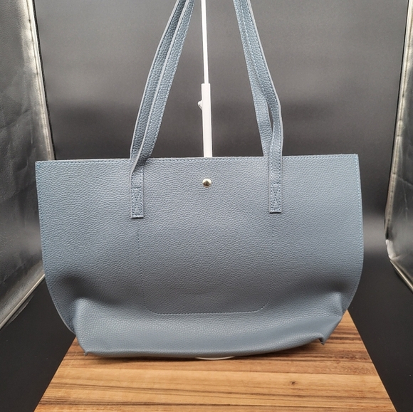 2-Pack Vegan Tote Bags, 1 Orange & 1 Gray, Large & Lightweight, 17×12×4, NWOT - Picture 4 of 6